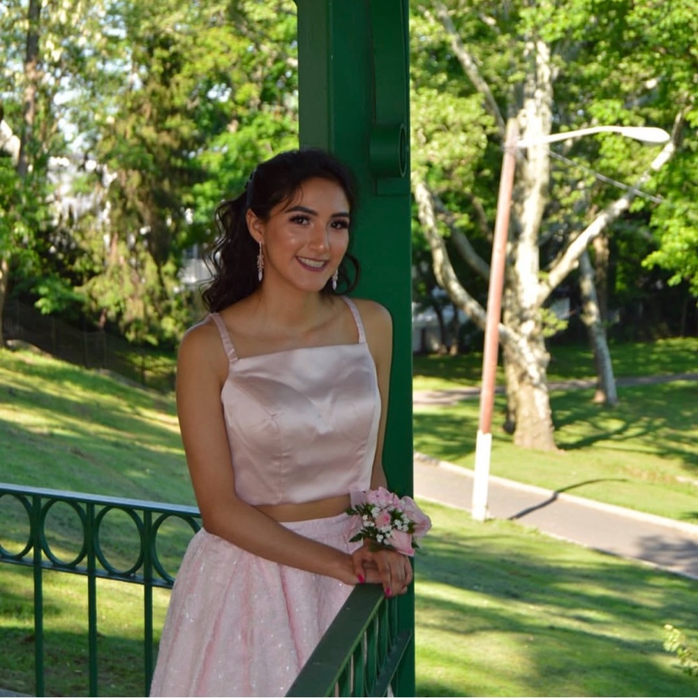 Camille La Vie Light Pink Two Piece Prom Dress